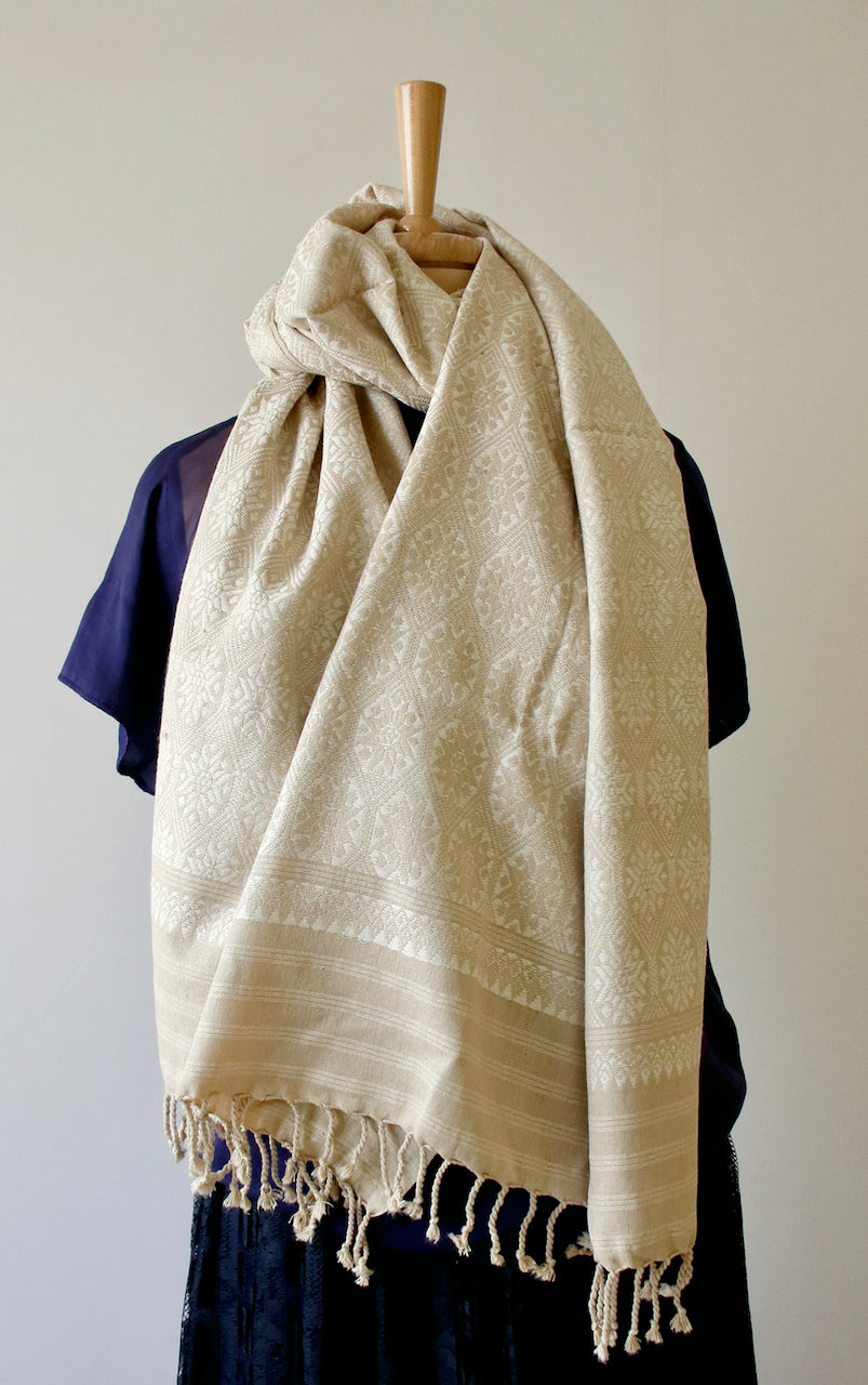 Handloom Red Eri Silk Peace Silk Stole /Shawl from Assam India