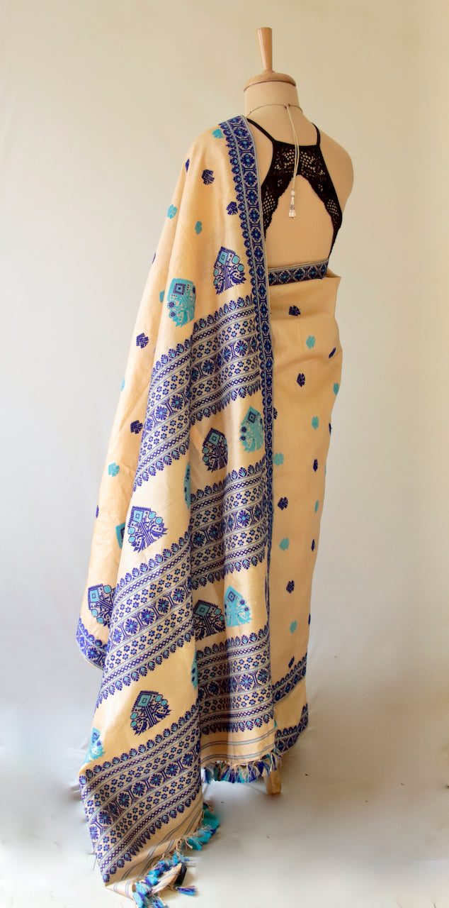 Tassar Silk Handloom Saree from Assam -Made to order Only