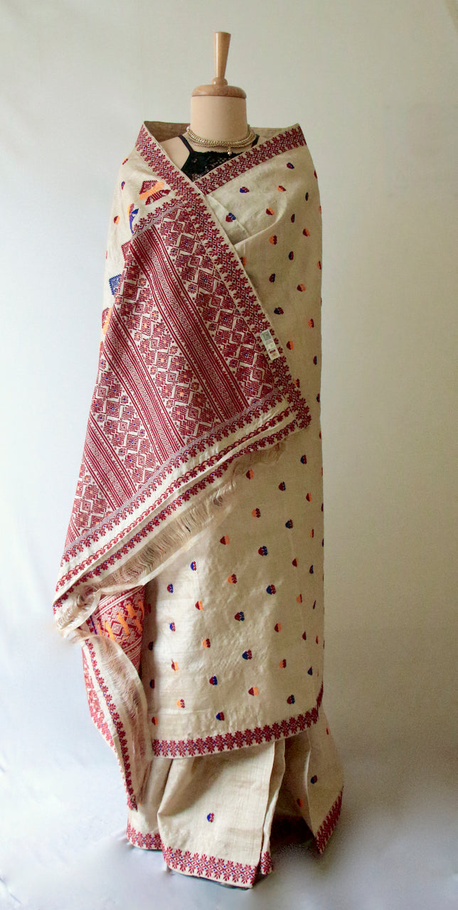 Handloom Classic Traditional Design Muga Silk Saree -Made to Order