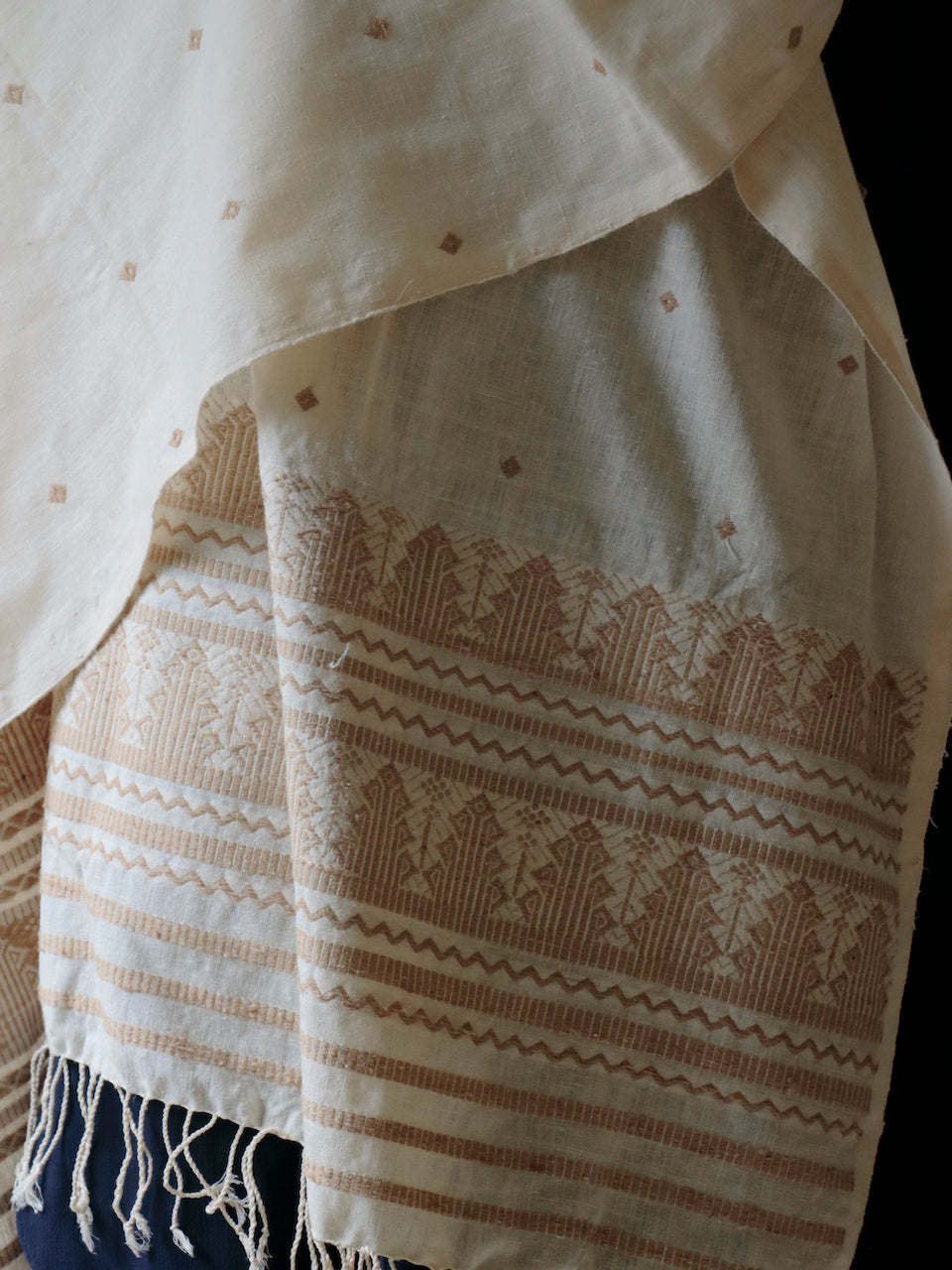 Handwoven Eri Silk Stole / Scarf in natural colours from Assam
