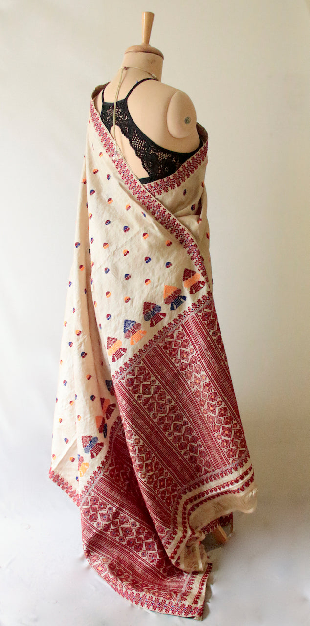 Handloom Classic Traditional Design Muga Silk Saree -Made to Order