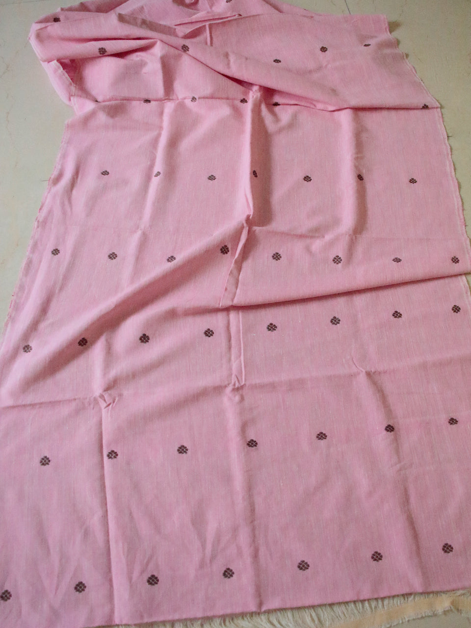 Eri Silk by Cotton Handwoven fabric for dress material - 3 Meters and 36" width