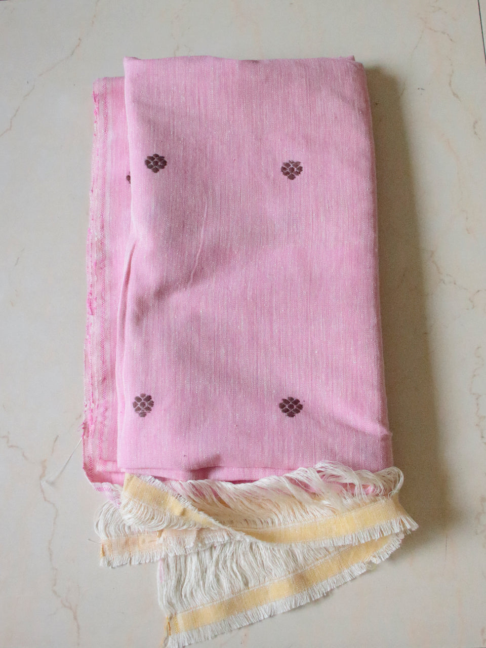 Eri Silk by Cotton Handwoven fabric for dress material - 3 Meters and 36" width