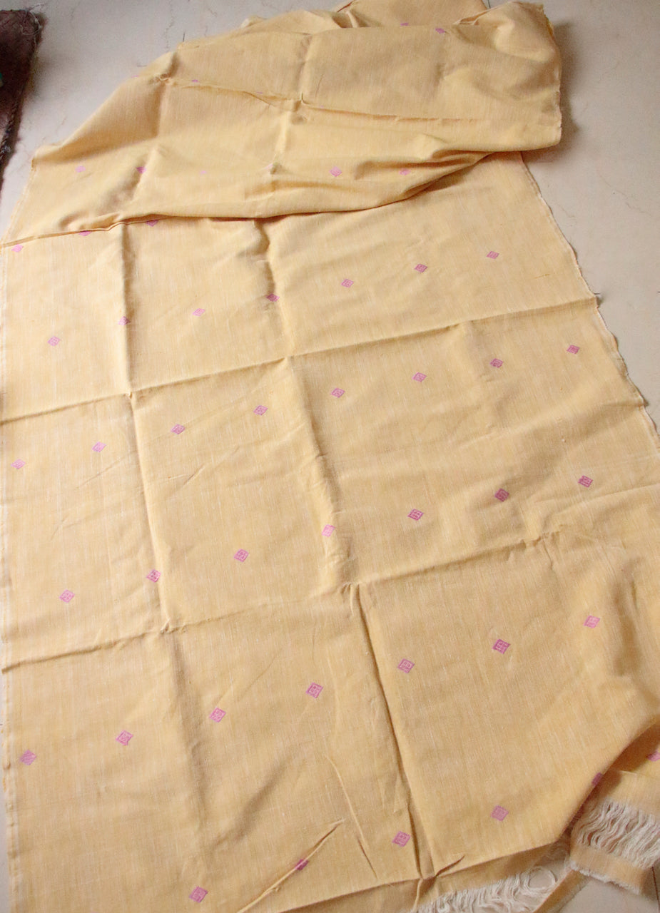 Eri Silk by Cotton Handwoven fabric for dress material - 3 Meters and 36" width
