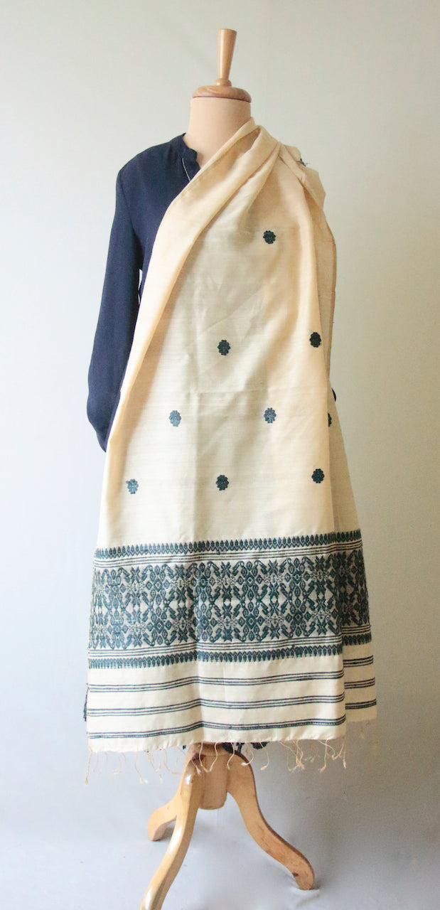 Silk Handloom Dupatta / Wrap from Assam