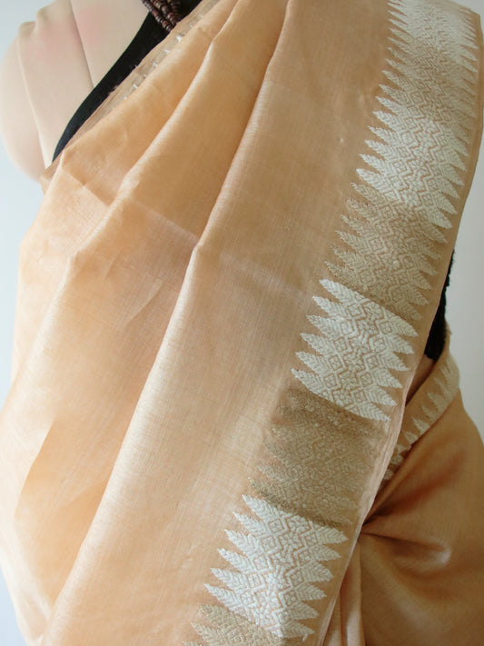 Elegant Tassar Silk Saree with traditional motifs from Assam