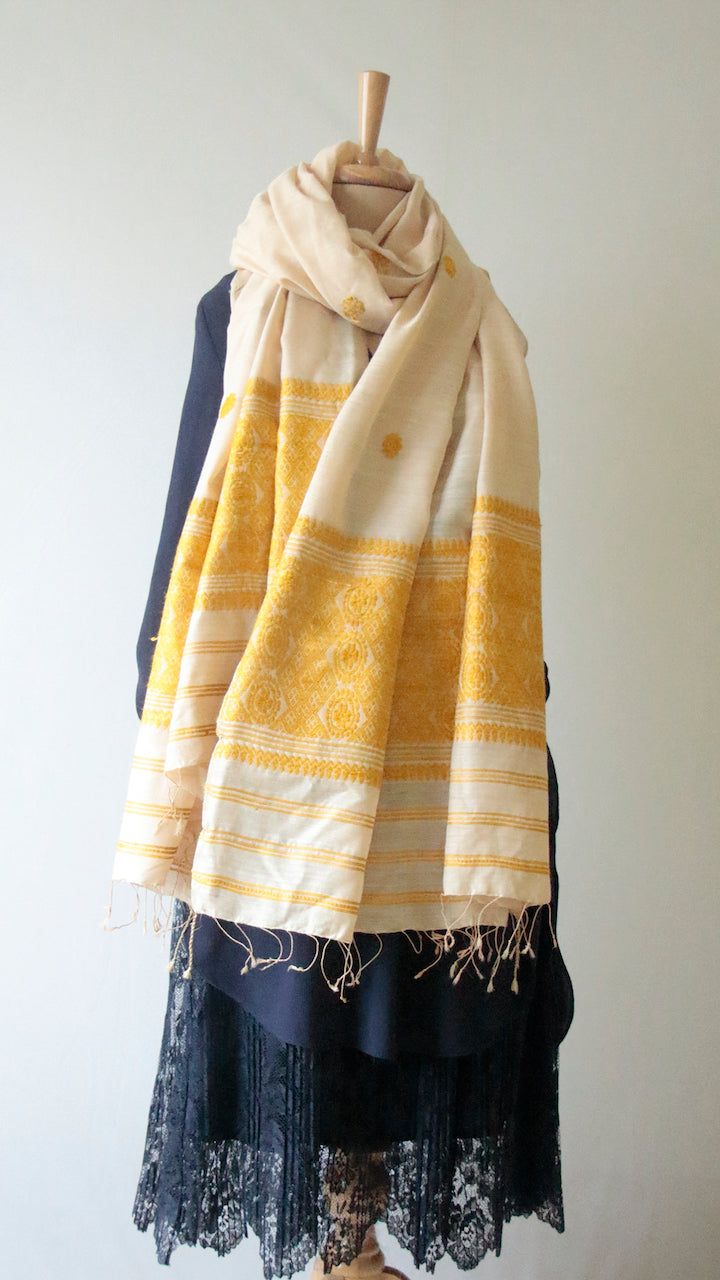 Silk Handloom Dupatta / Wrap from Assam