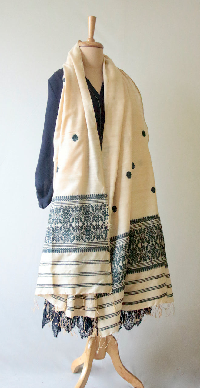 Silk Handloom Dupatta / Wrap from Assam