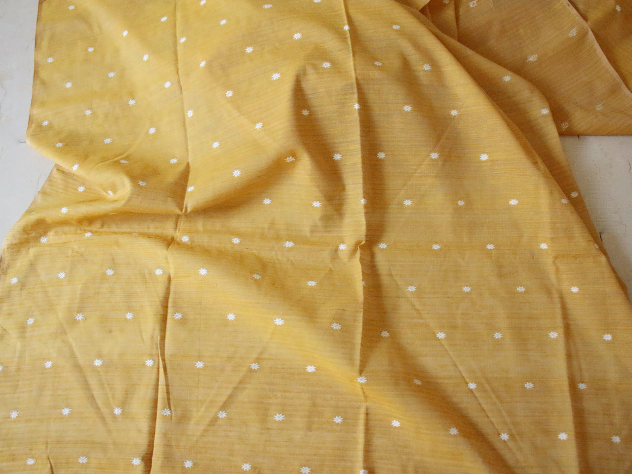 Natural Turmeric Dyed Handloom Eri Silk by Mulberry Silk Sari from Assam