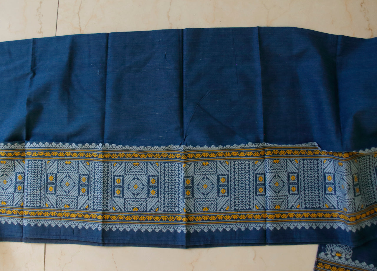 Natural Indigo Dyed Handloom Silk Saree from Assam