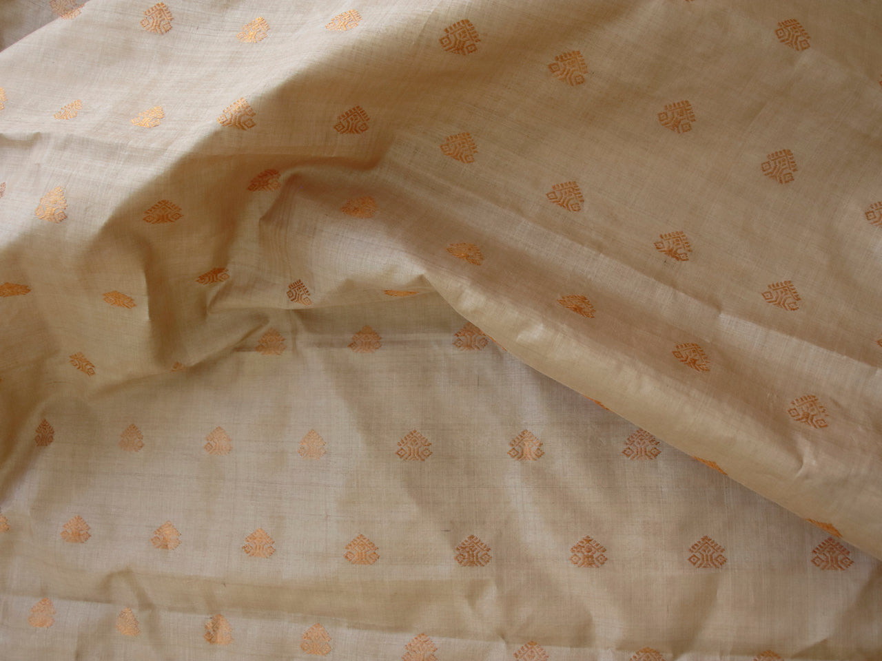 Handloom Authentic Muga Silk Sari with golden zari from Assam -Made to Order