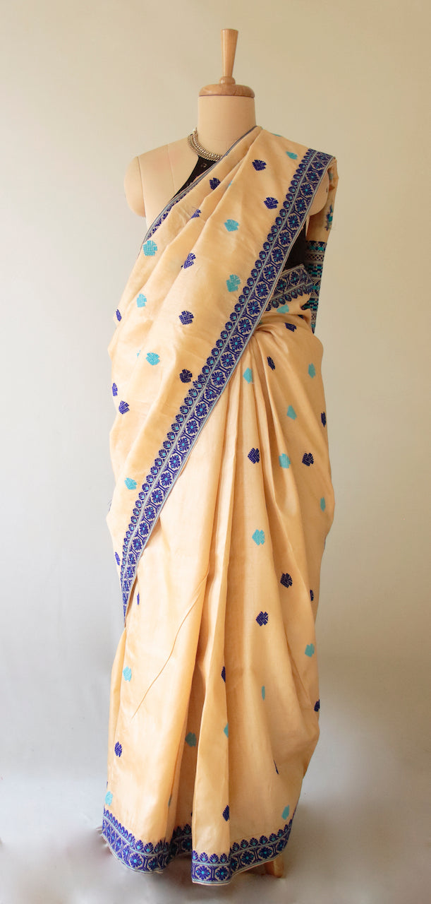 Tassar Silk Handloom Saree from Assam -Made to order Only