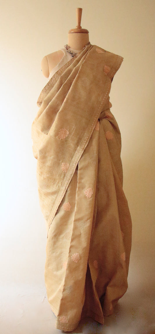 Handloom Authentic Muga Silk Sari from Assam , India