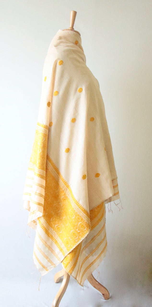 Silk Handloom Dupatta / Wrap from Assam