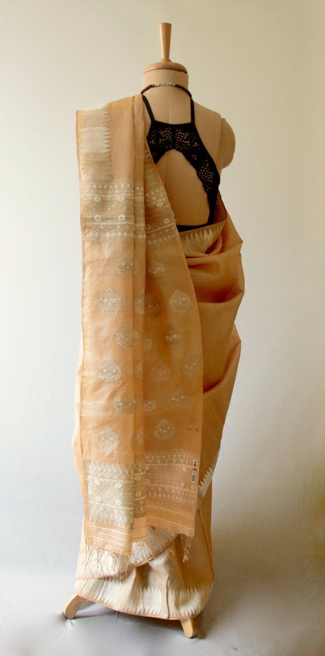 Elegant Tassar Silk Saree with traditional motifs from Assam