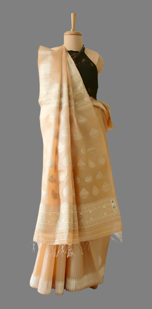 Elegant Tassar Silk Saree with traditional motifs from Assam