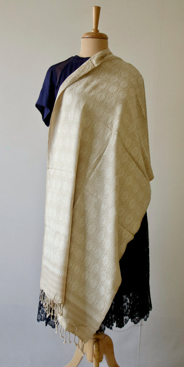 Handloom Red Eri Silk / Peace Silk Stole /Shawl from Assam , India