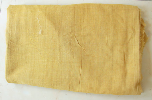 Handloom Turmeric dyed Hundred percent Eri Silk / Ahimsa silk by yard / Made from Hand Spun Yarns