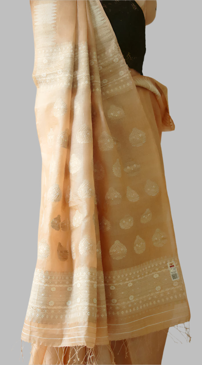Elegant Tassar Silk Saree with traditional motifs from Assam