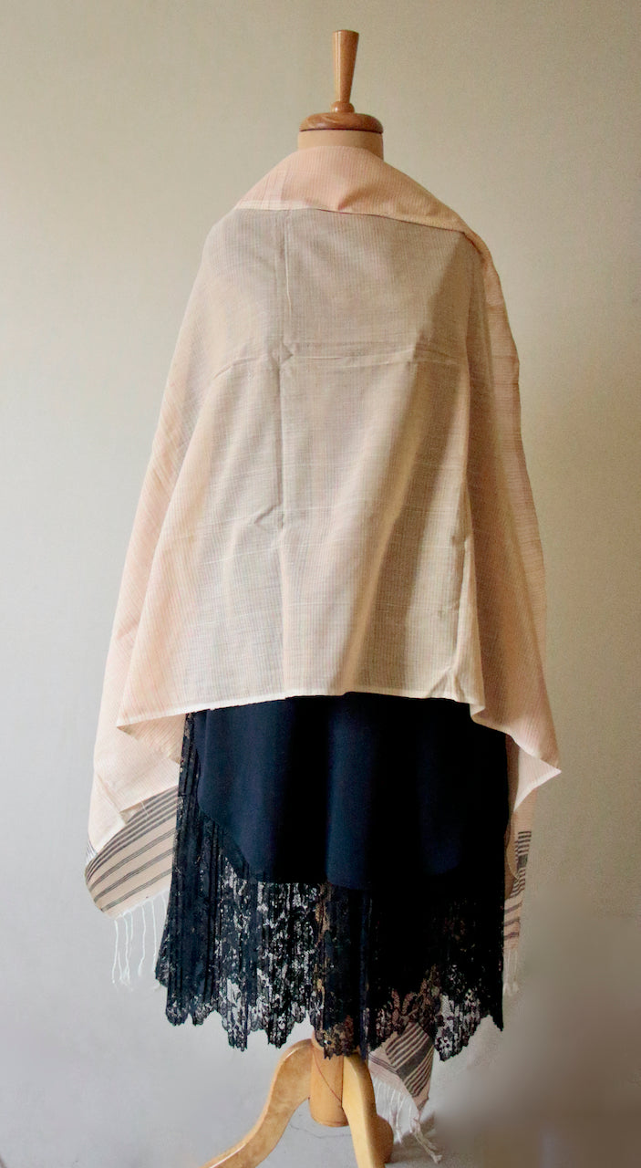 Natural Dyed Stripe Scarf / Dupatta in Handwoven Cotton