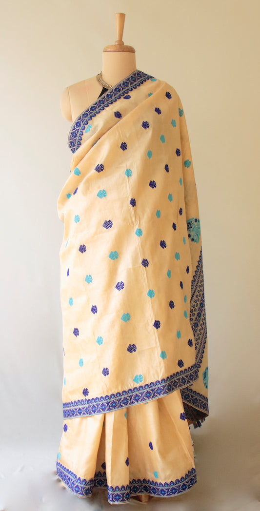 Tassar Silk Handloom Saree from Assam -Made to order Only