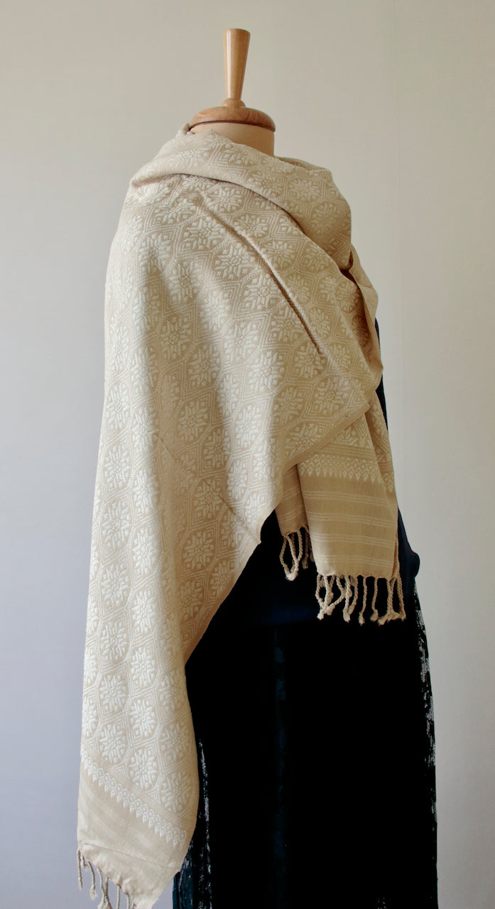 Handloom Red Eri Silk / Peace Silk Stole /Shawl from Assam , India