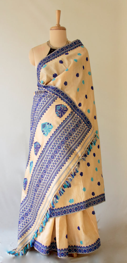 Tassar Silk Handloom Saree from Assam -Made to order Only