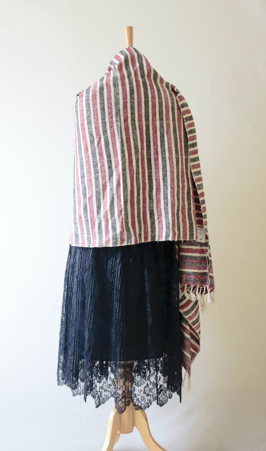 Handloom hundred percent Stripe Eri Silk Shawl  from Assam , India