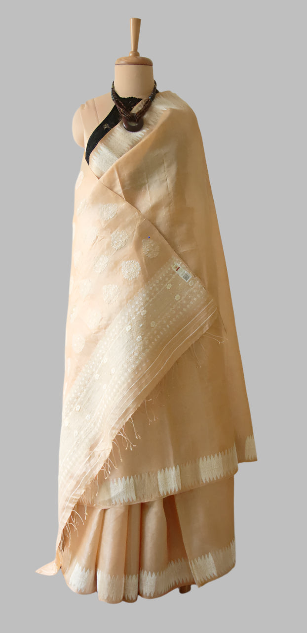 Elegant Tassar Silk Saree with traditional motifs from Assam