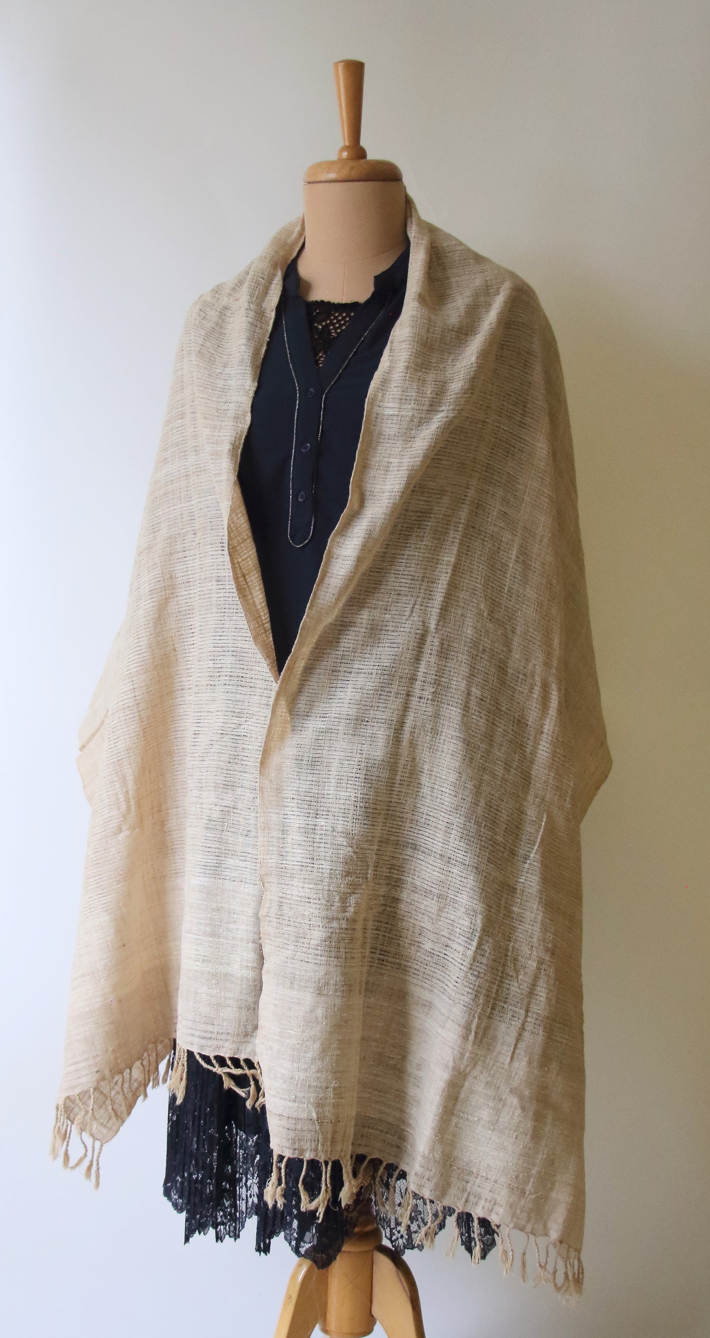 Handloom Red Eri Silk / Peace Silk Smade from Hand spun yarns Assam