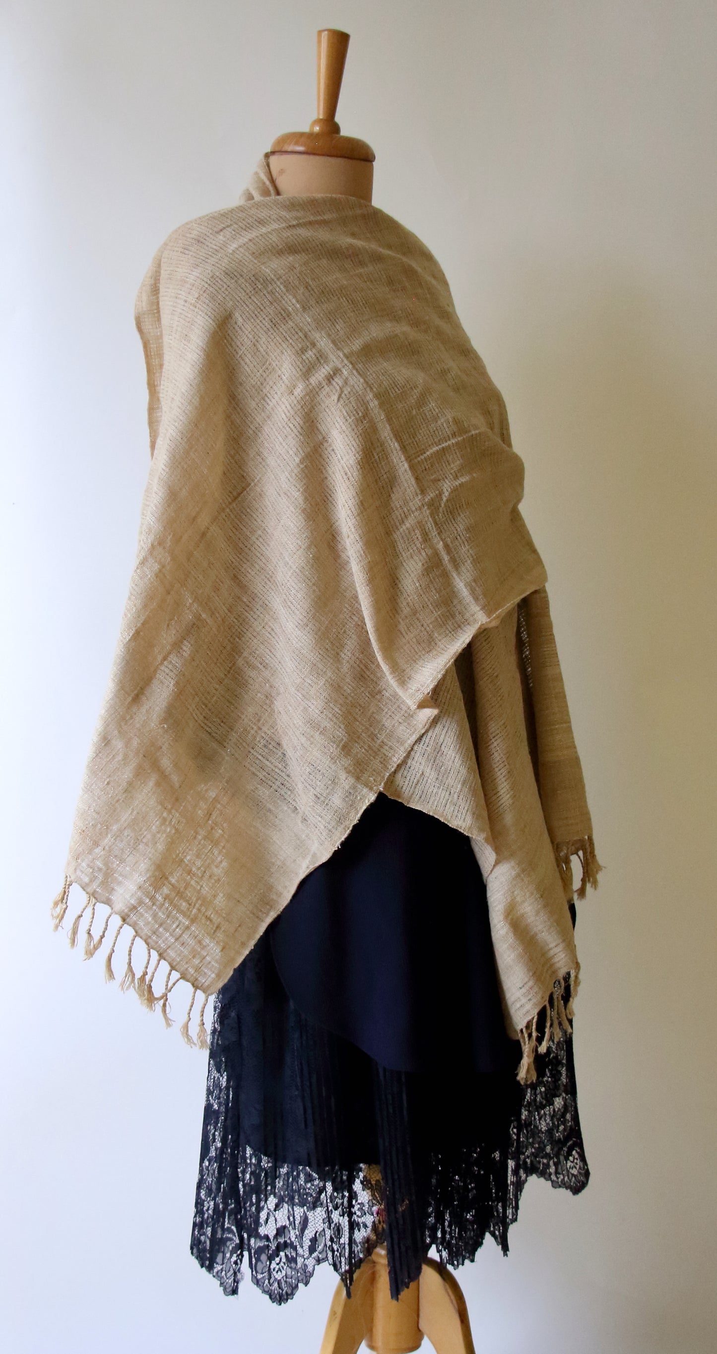 Handloom Red Eri Silk / Peace Silk Smade from Hand spun yarns Assam