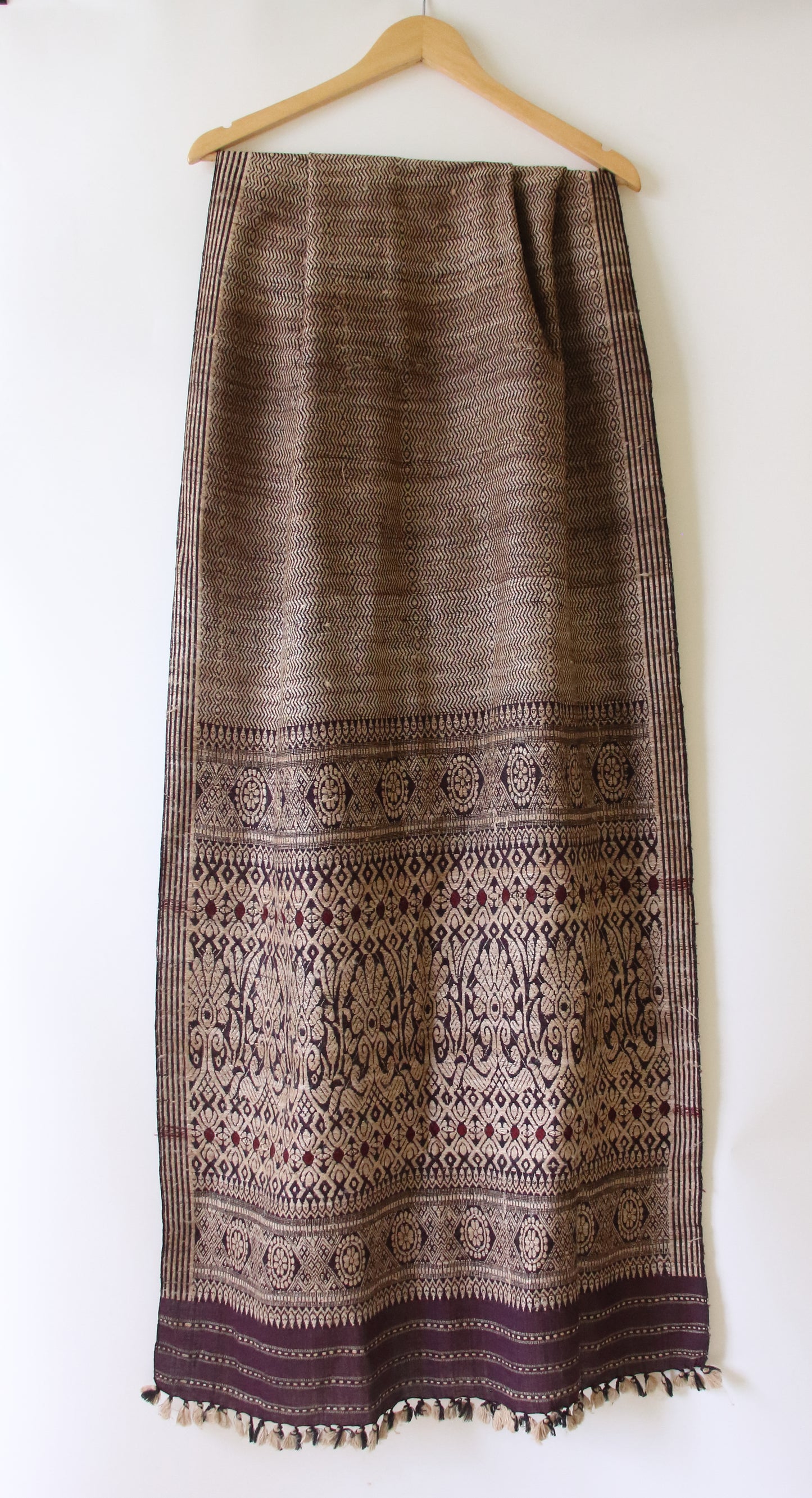 Deep Maroon Natural Dyed Eri Silk Handwoven Shawl from Assam