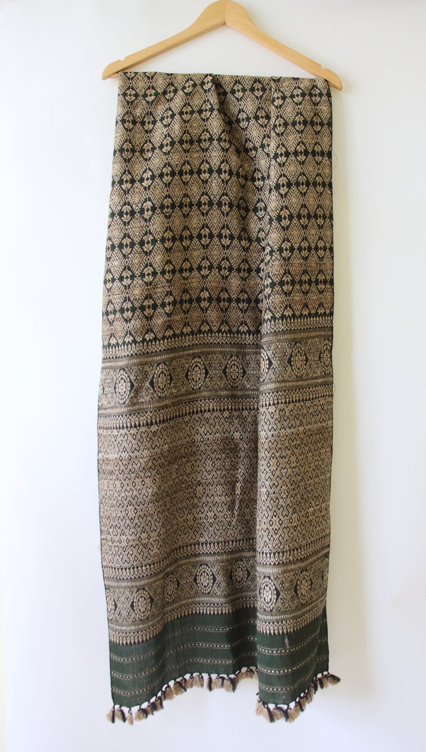 Green Eri Silk Handwoven Small Size Shawl from Assam