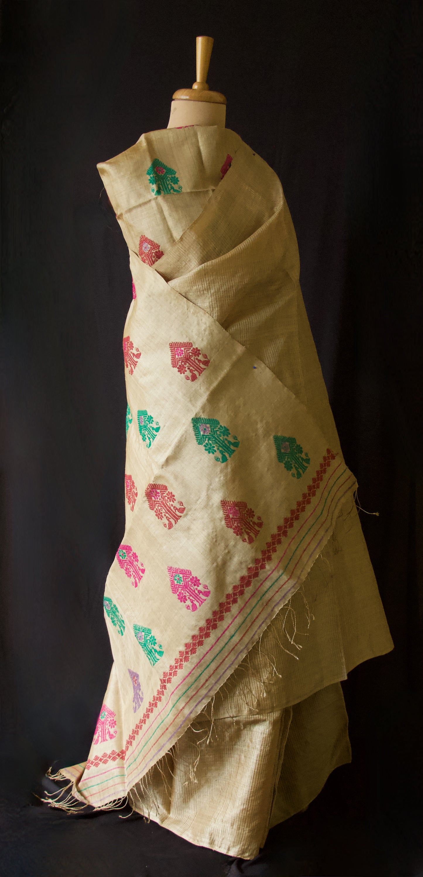 Muga Silk handloom Saree from Assam , India