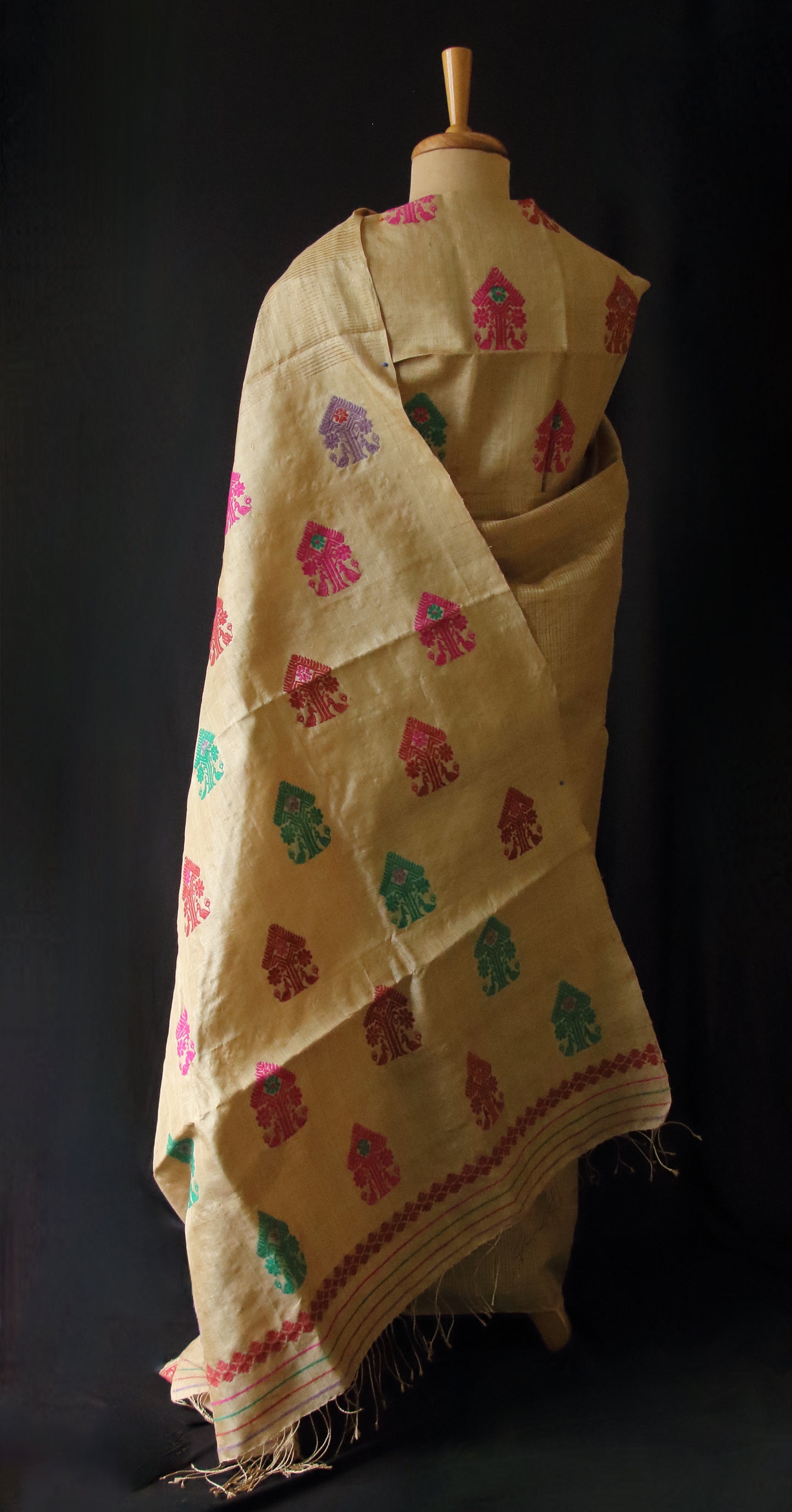 Muga Silk handloom Saree from Assam , India