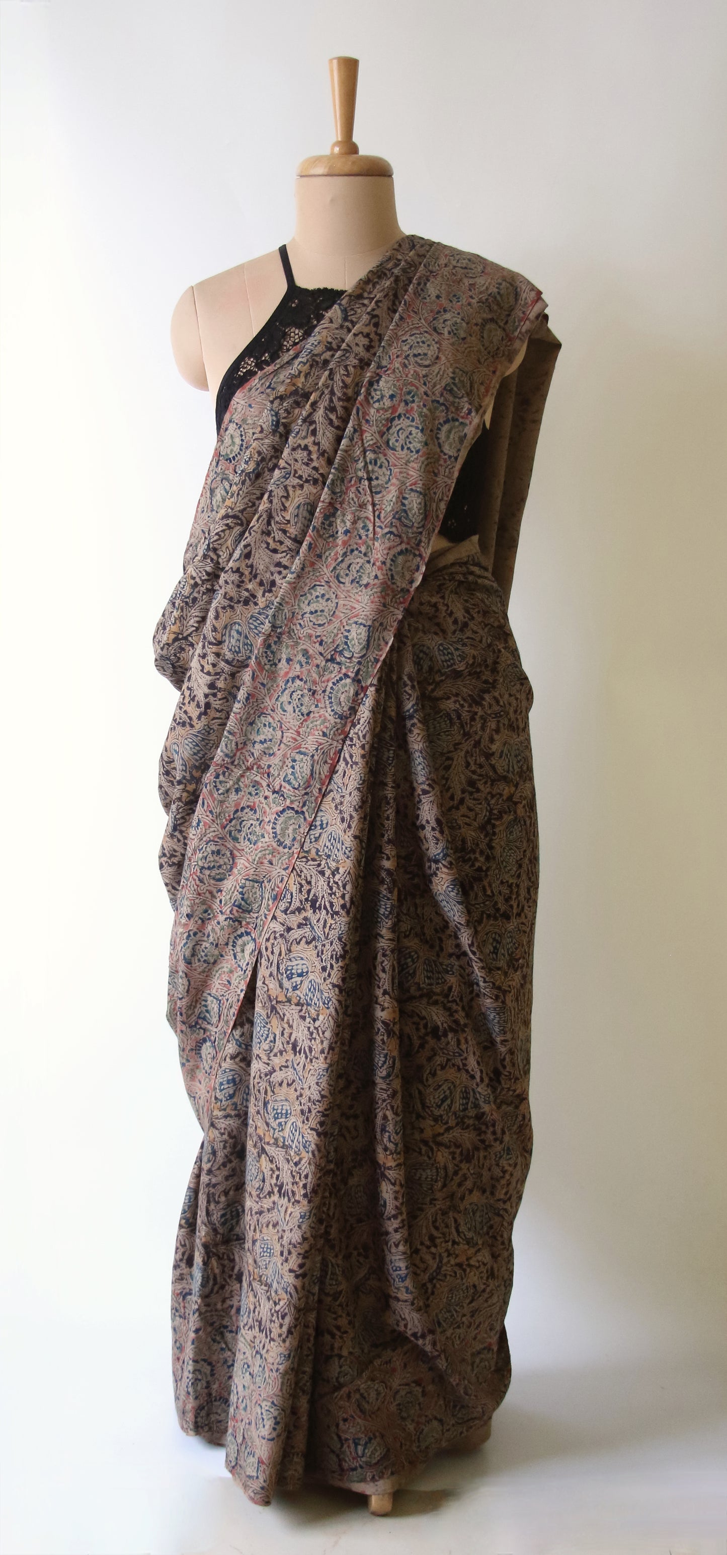 Limited Edition - Handwoven Eri Silk Saree with Kalamkari motifs