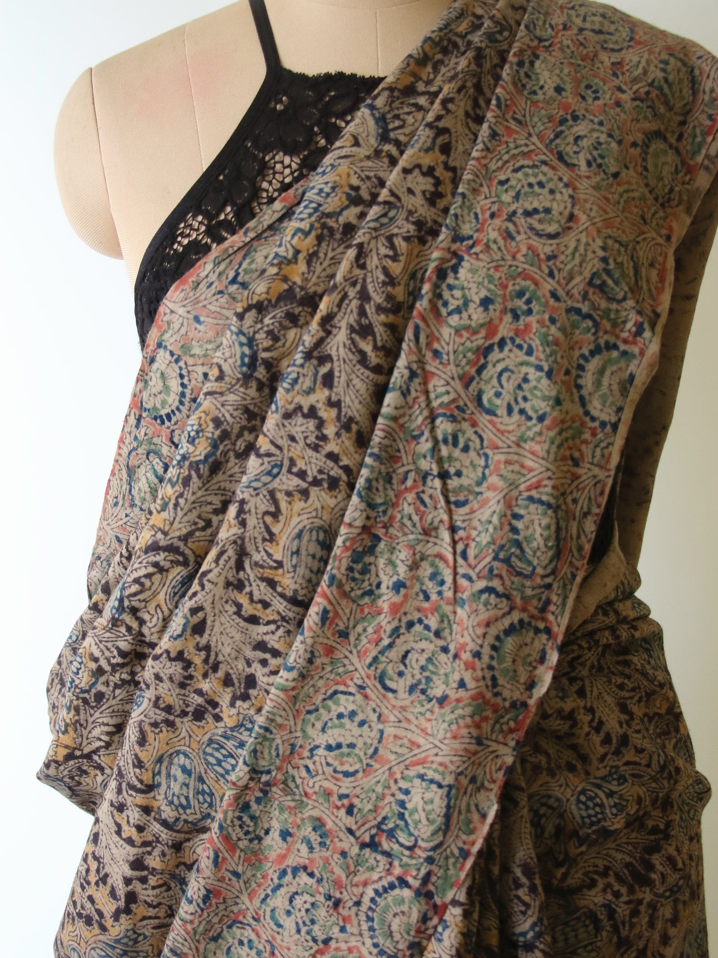 Limited Edition - Handwoven Eri Silk Saree with Kalamkari motifs