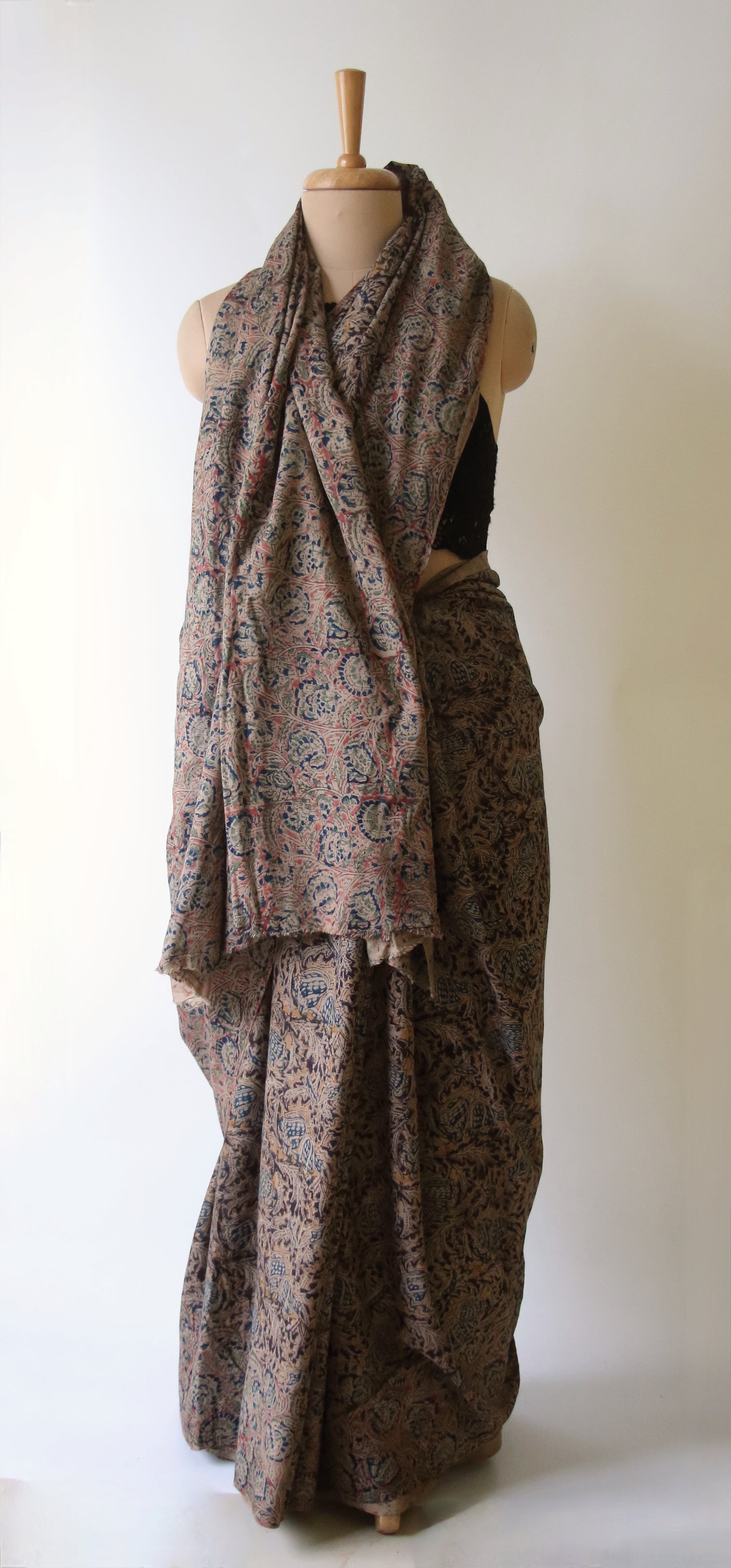 Limited Edition - Handwoven Eri Silk Saree with Kalamkari motifs