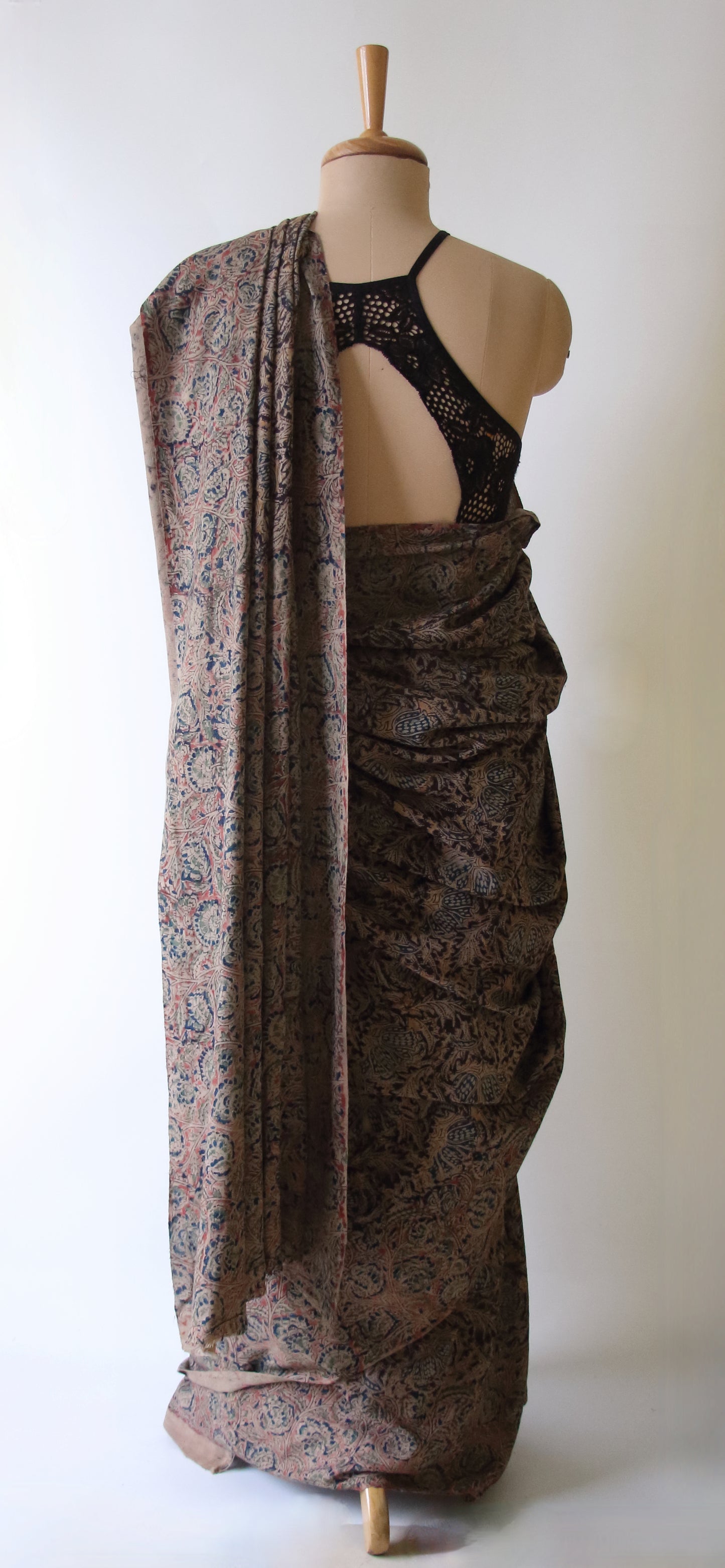 Limited Edition - Handwoven Eri Silk Saree with Kalamkari motifs