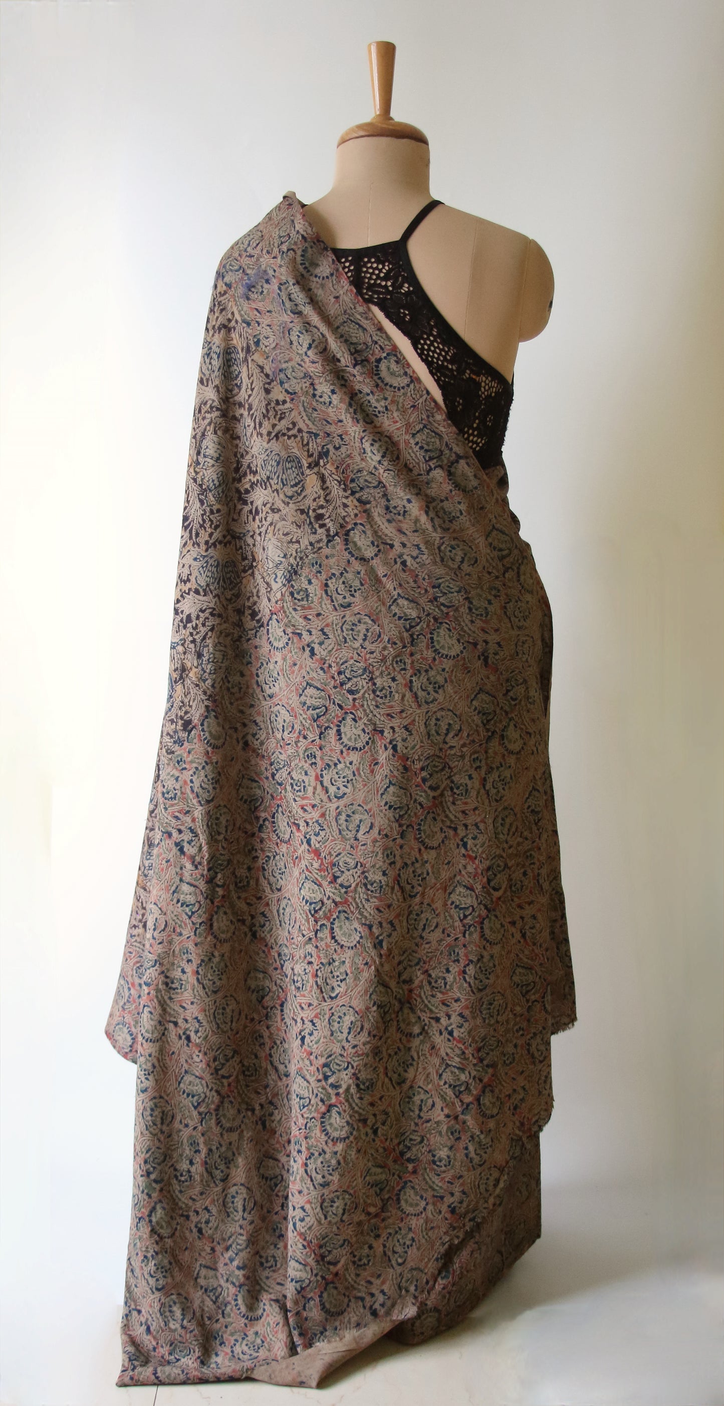 Limited Edition - Handwoven Eri Silk Saree with Kalamkari motifs