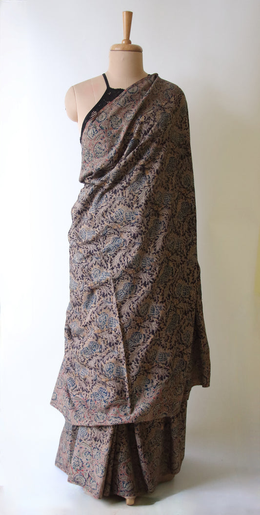 Limited Edition - Handwoven Eri Silk Saree with Kalamkari motifs