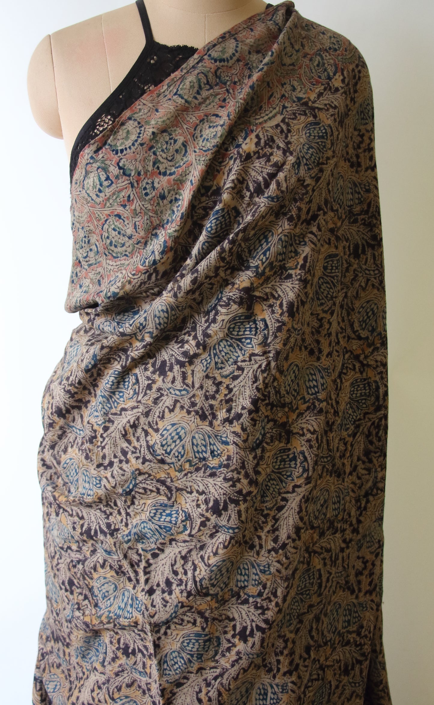Limited Edition - Handwoven Eri Silk Saree with Kalamkari motifs