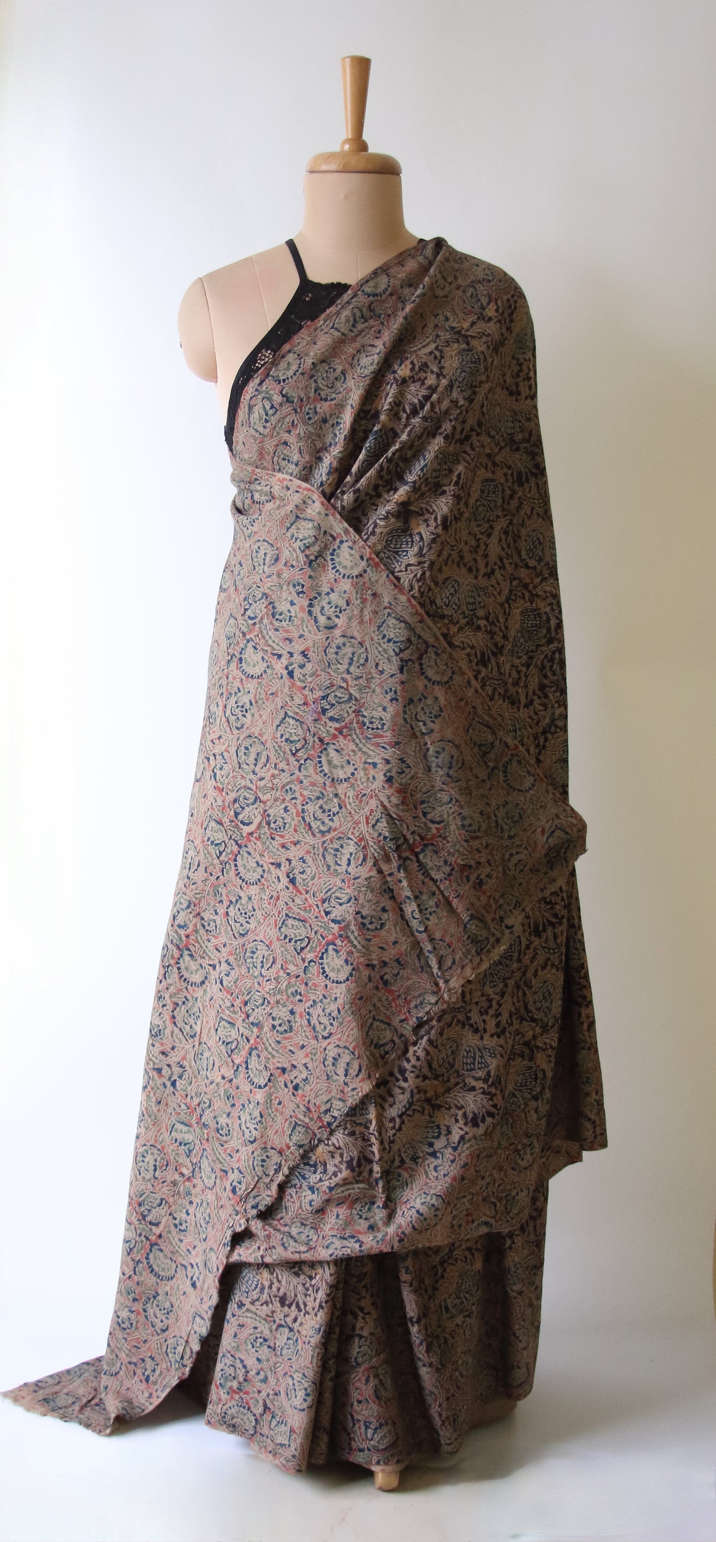Limited Edition - Handwoven Eri Silk Saree with Kalamkari motifs