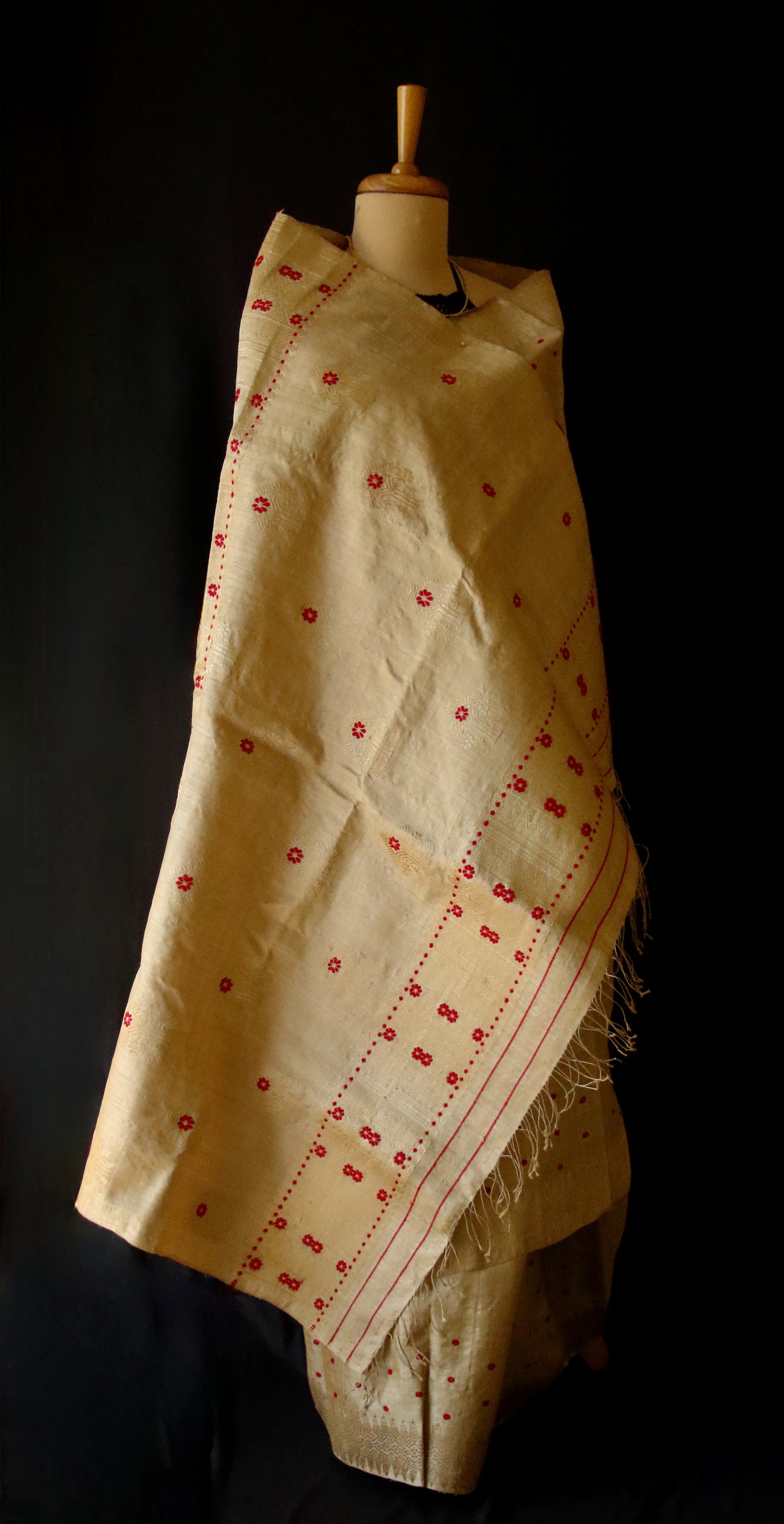 Authentic Muga Silk Saree with golden zari from Assam