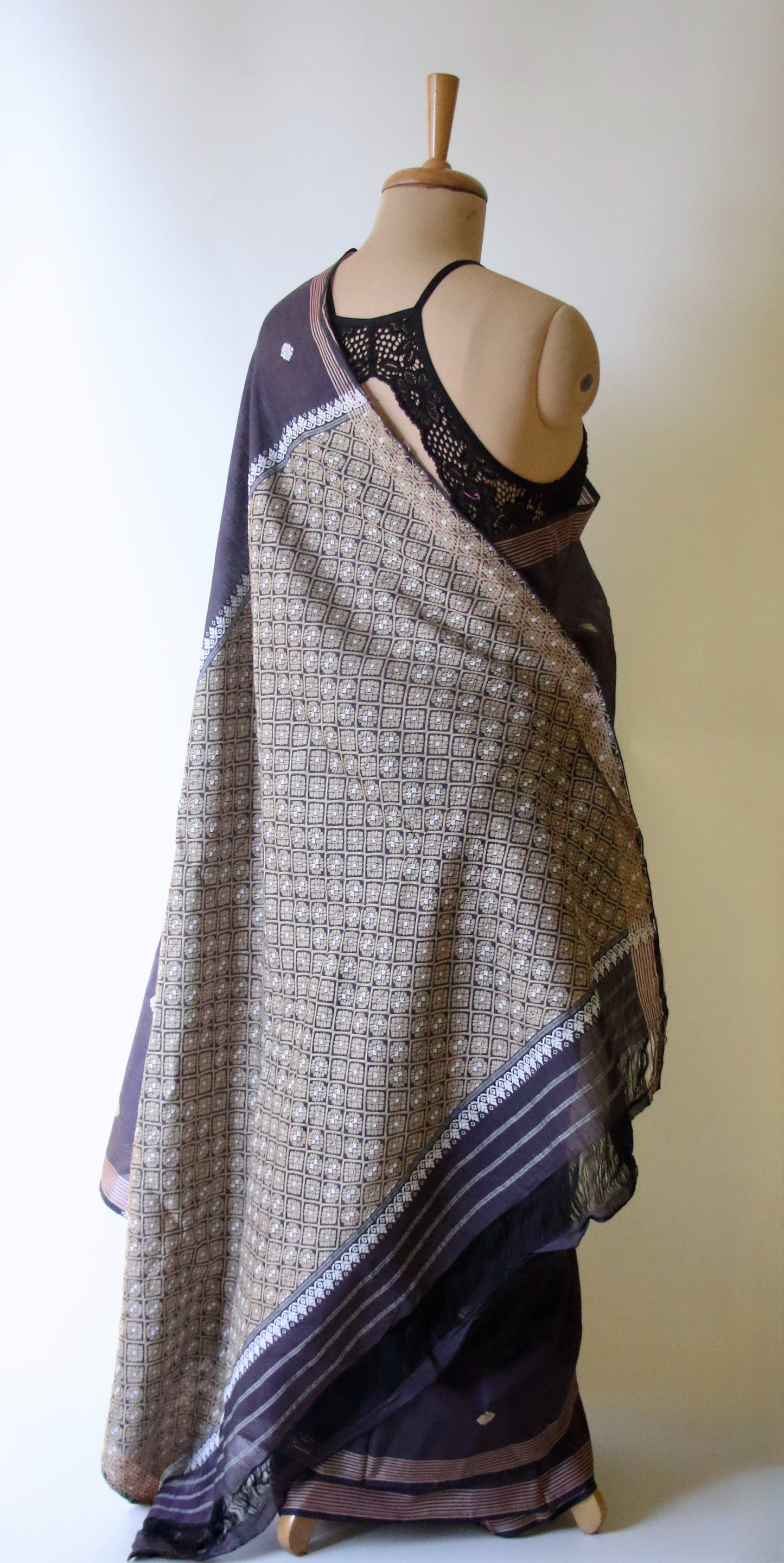 Handloom Purple Cotton Silk Saree from Assam