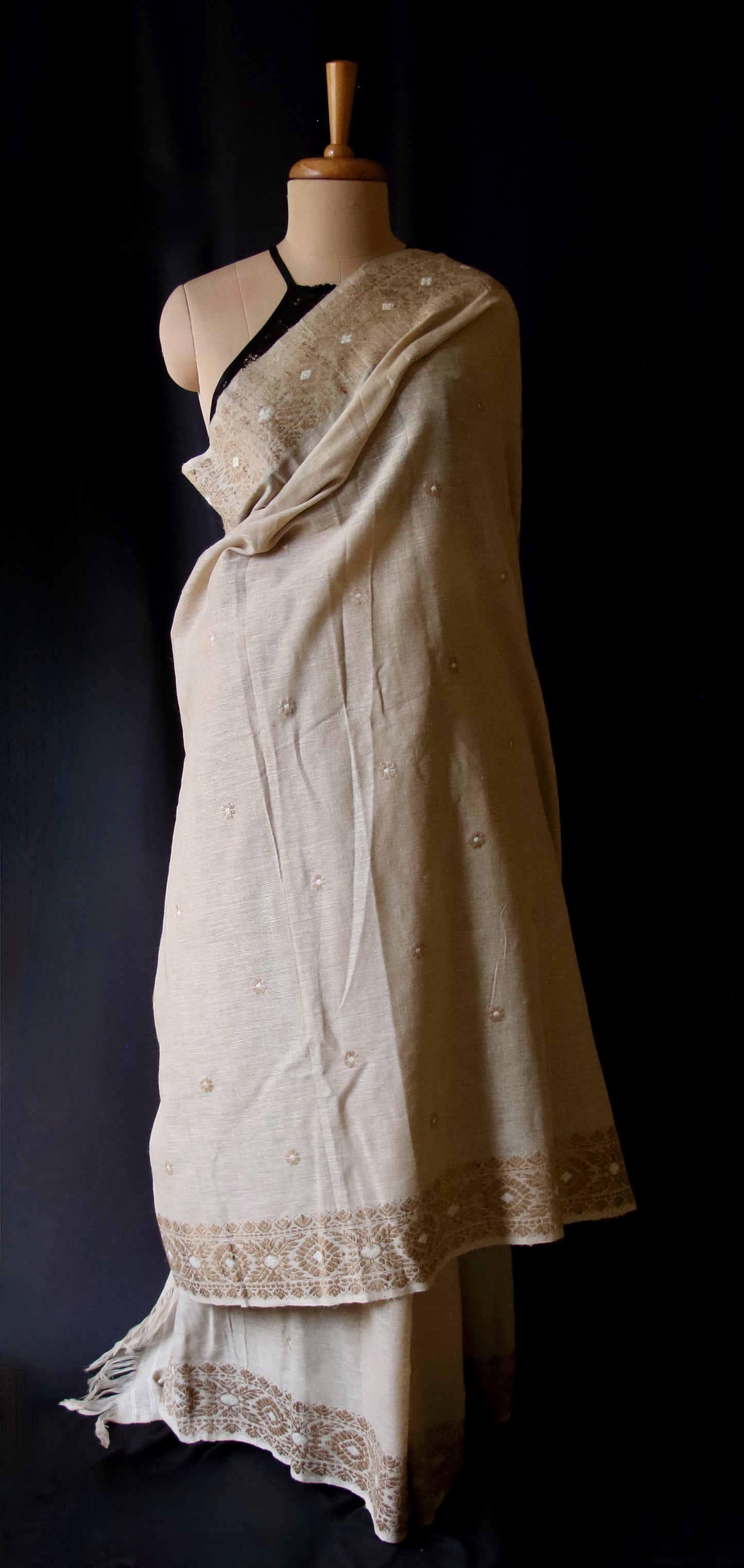 Eri Silk Saree in Natural Brown colour from Assam