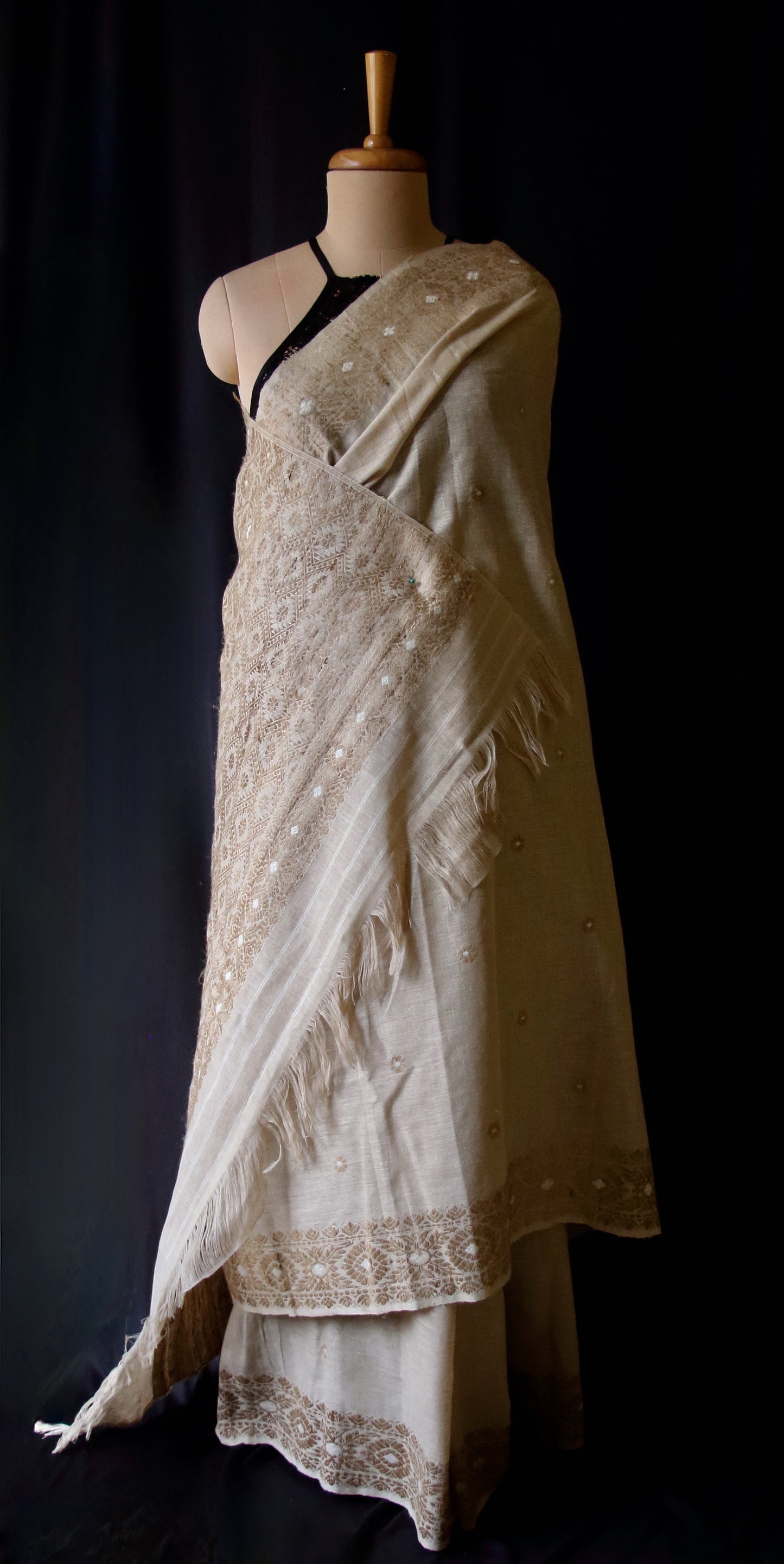 Eri Silk Saree in Natural Brown colour from Assam