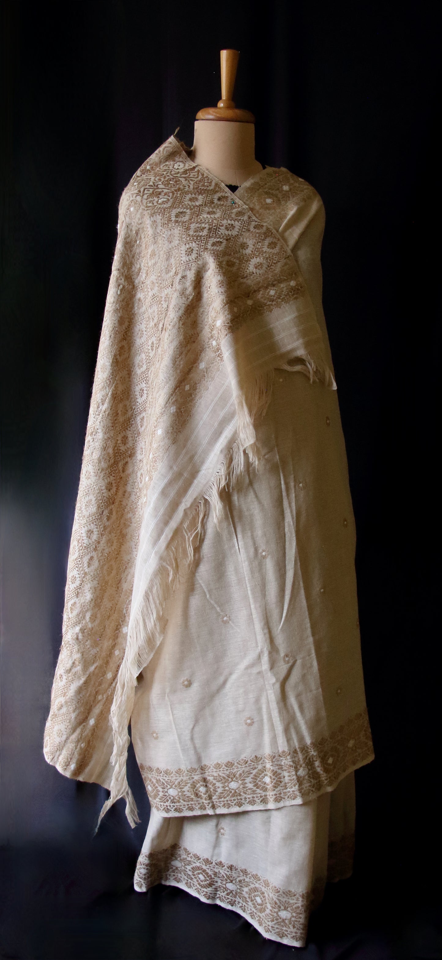 Eri Silk Saree in Natural Brown colour from Assam