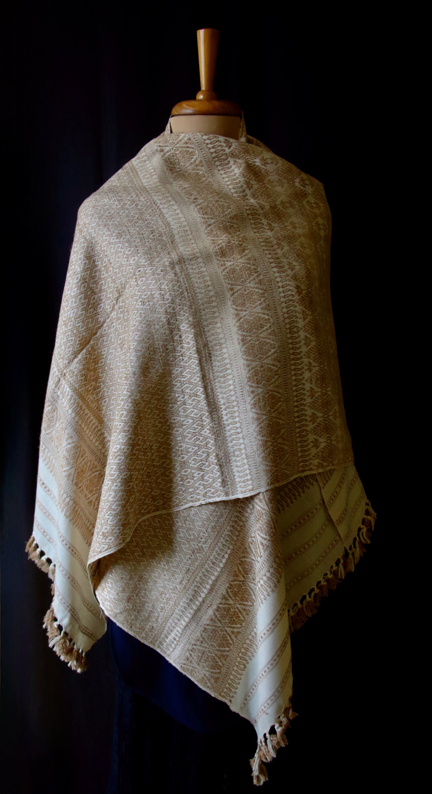 Eri Silk Handwoven All Over Patterned Shawl from Assam