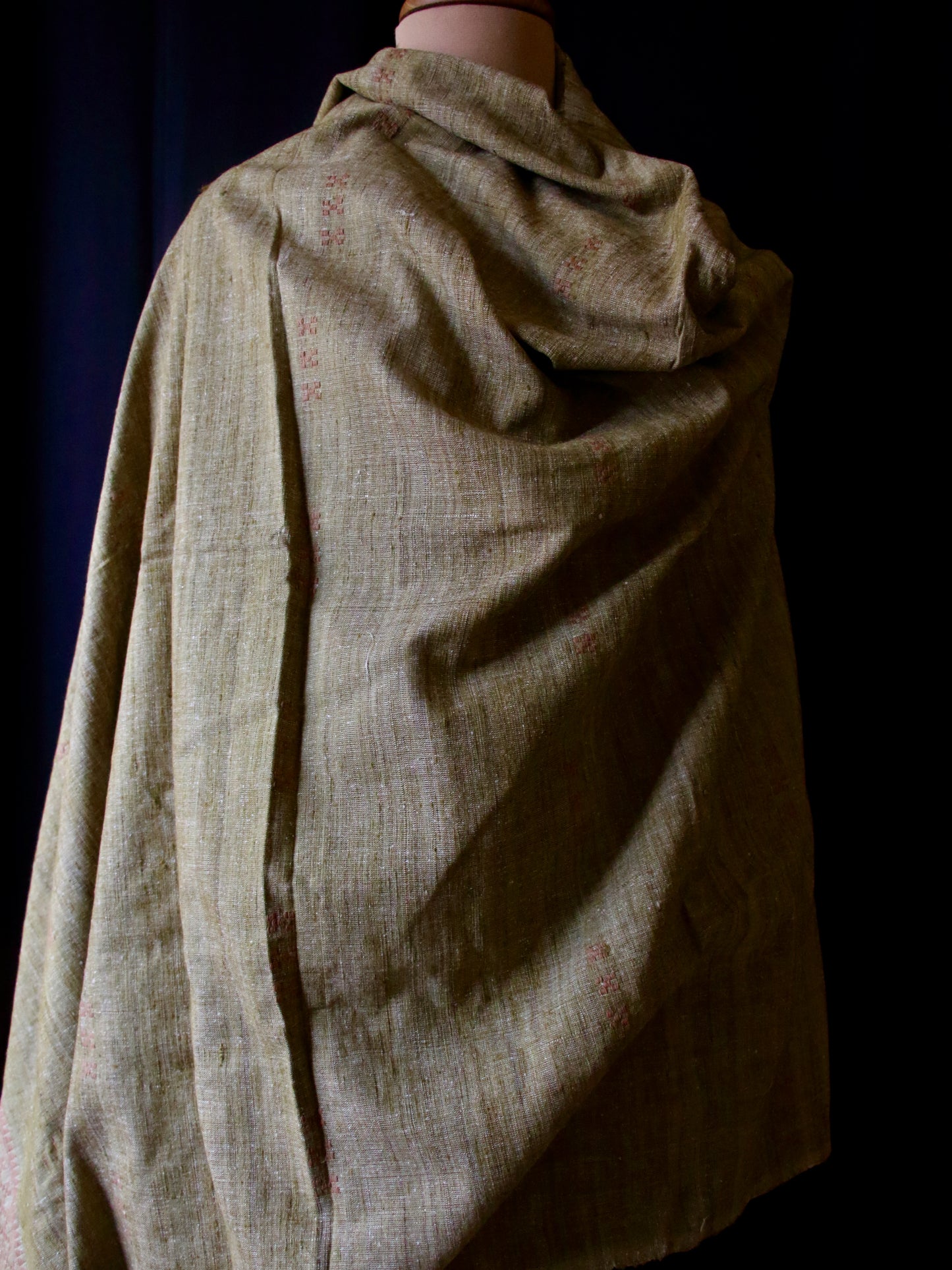 Handwoven / Handspun Yarns /Natural Dyed  Extra Large Eri Silk Shawl from Assam